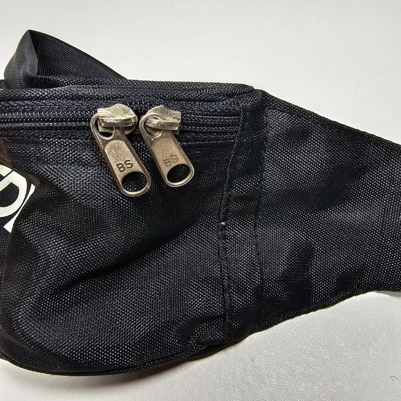 Vintage TDK Fanny Pack Retro Belt Bag Black Nylon Adjustable - 1 Zip Compartment - Picture 4 of 6